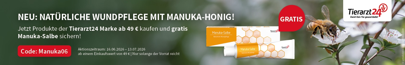 Tierarzt24 Manuka-Salbe gratis